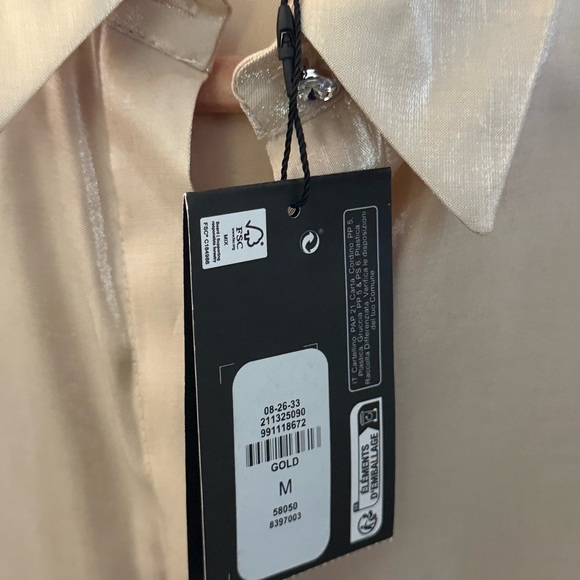 ✨HP ✨Rita Ora Primark Gold Blouse Size M NWT - Picture 6 of 8